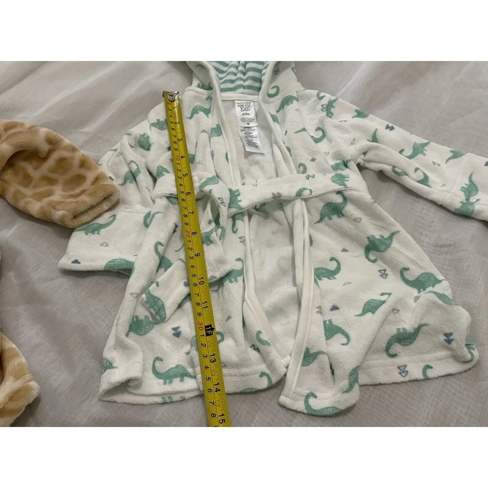 Carter's And HB Baby Bath Robe Giraffe + Dinosaur Print 0-9‎ months Set of 2*